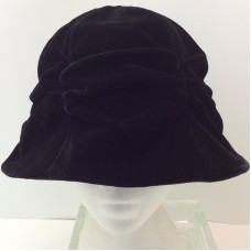 Ben Berger Luxury Collection Soft Black Velvet Bucket Crusher Hat Mujer&apos;s 23"   eb-41735057